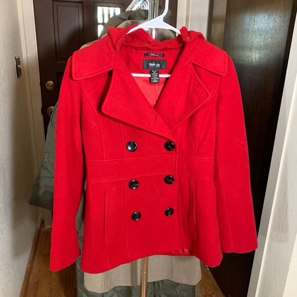 Style&co Red Hoodie Peacoat Size Small Petite - Picture 5 of 14